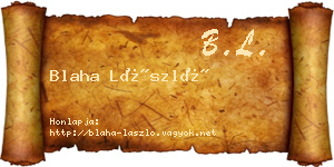 Blaha László névjegykártya